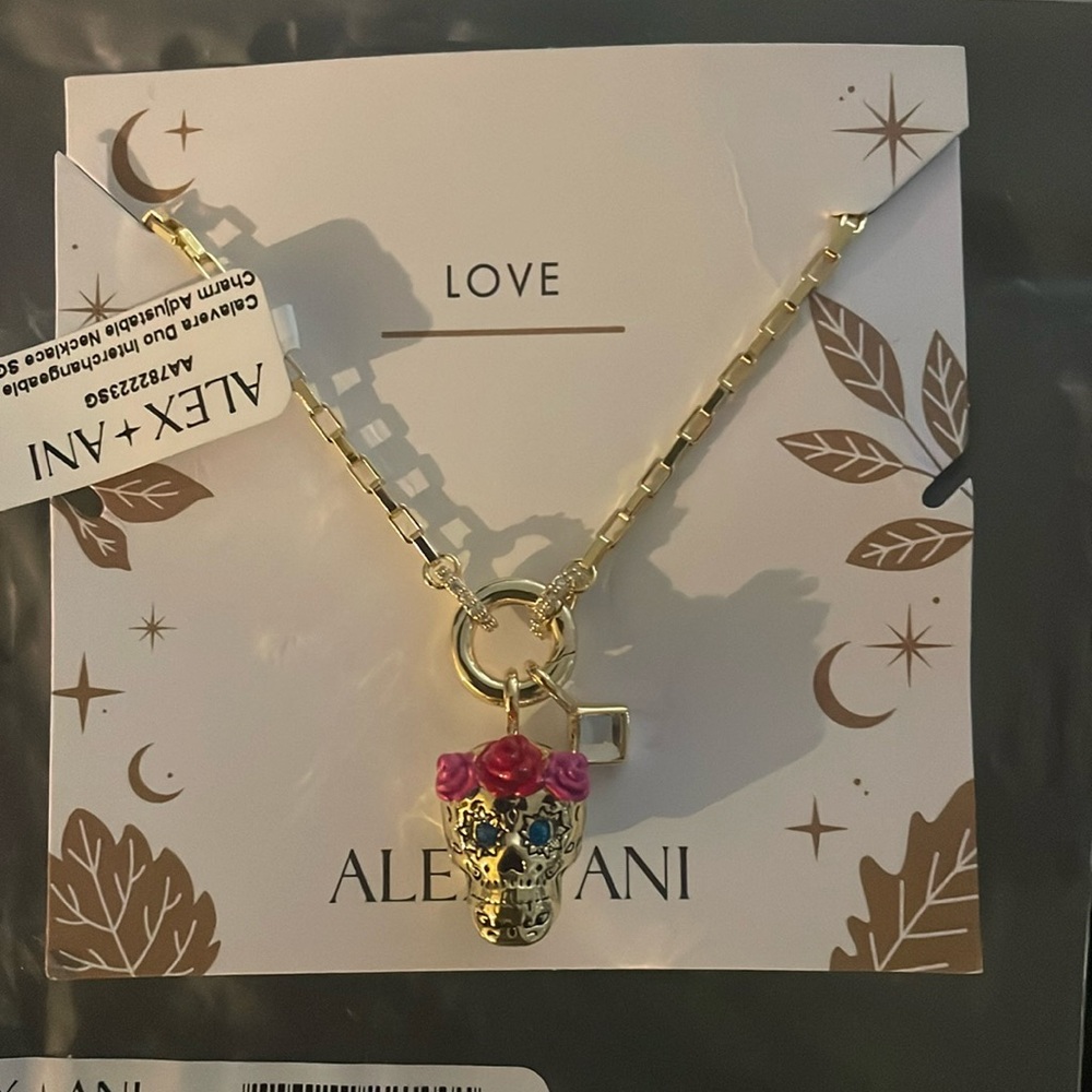 Alex + Ani Calavera Interchangeable Skull Charm Necklace